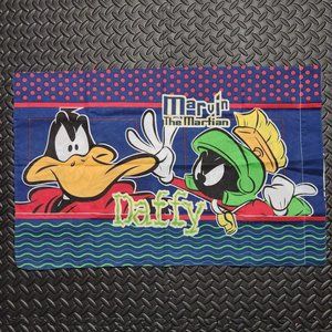 1998 Looney Tunes Pillowcase Daffy Taz Sylvester Marvin Martian Bugs 90s Vintage